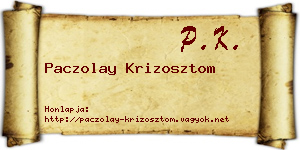 Paczolay Krizosztom névjegykártya
